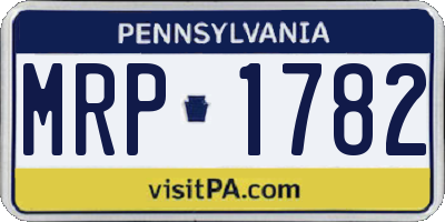 PA license plate MRP1782