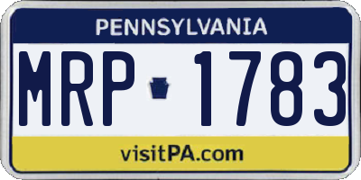 PA license plate MRP1783