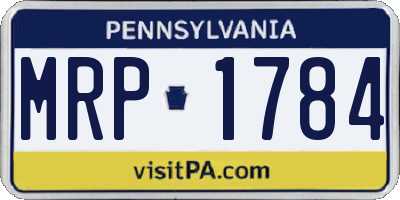 PA license plate MRP1784