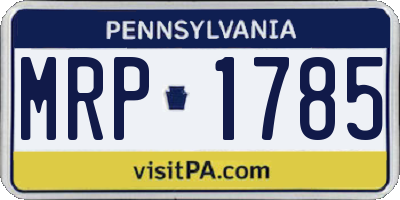 PA license plate MRP1785