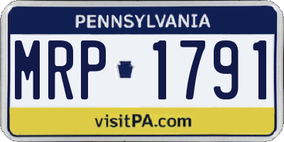PA license plate MRP1791