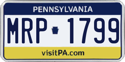 PA license plate MRP1799