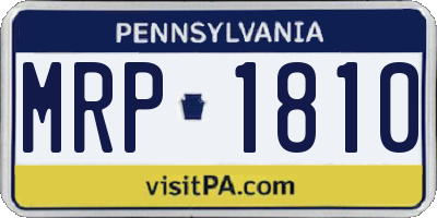 PA license plate MRP1810