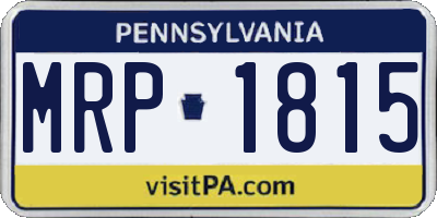 PA license plate MRP1815