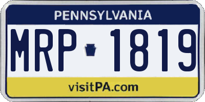 PA license plate MRP1819