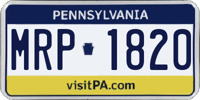 PA license plate MRP1820