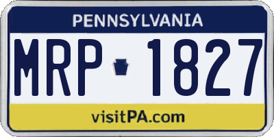 PA license plate MRP1827