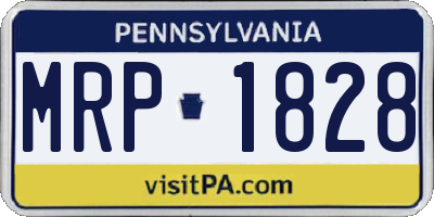 PA license plate MRP1828