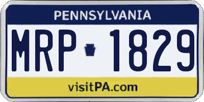 PA license plate MRP1829