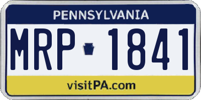 PA license plate MRP1841