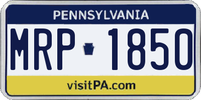 PA license plate MRP1850
