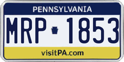 PA license plate MRP1853