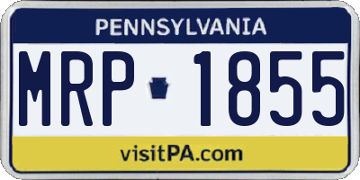 PA license plate MRP1855