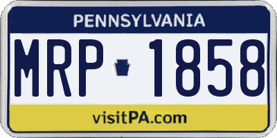 PA license plate MRP1858