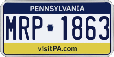 PA license plate MRP1863