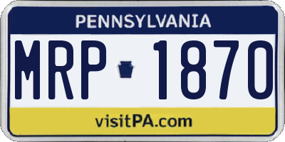 PA license plate MRP1870