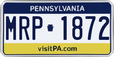 PA license plate MRP1872