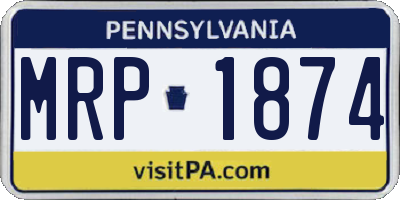 PA license plate MRP1874