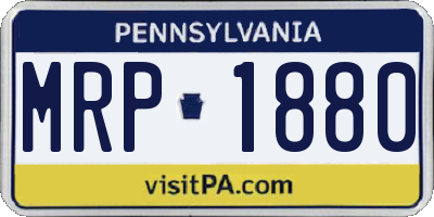 PA license plate MRP1880