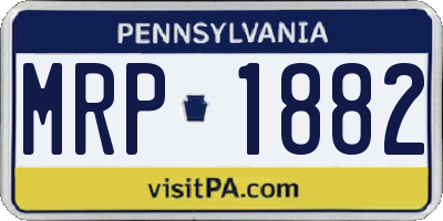 PA license plate MRP1882