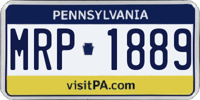 PA license plate MRP1889