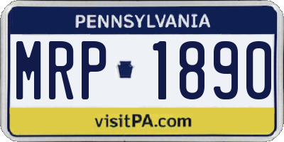 PA license plate MRP1890