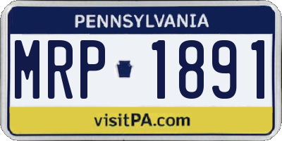 PA license plate MRP1891