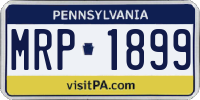 PA license plate MRP1899