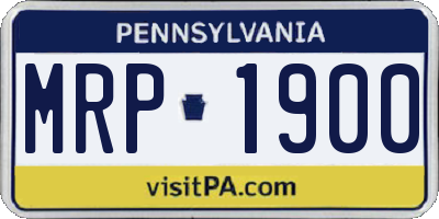 PA license plate MRP1900