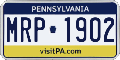 PA license plate MRP1902