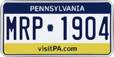 PA license plate MRP1904