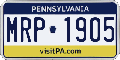 PA license plate MRP1905