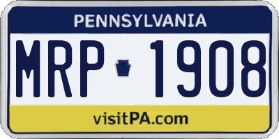 PA license plate MRP1908