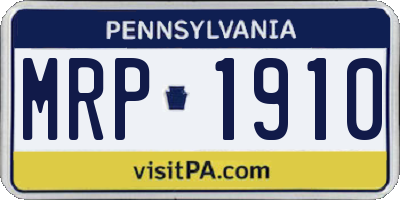 PA license plate MRP1910