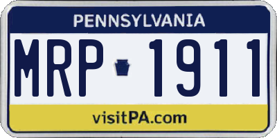 PA license plate MRP1911