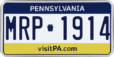 PA license plate MRP1914
