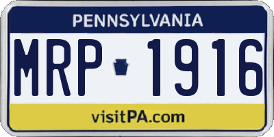 PA license plate MRP1916