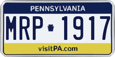 PA license plate MRP1917