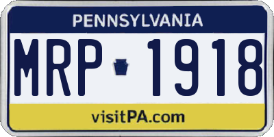 PA license plate MRP1918