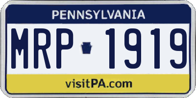 PA license plate MRP1919