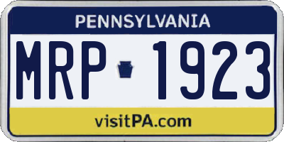 PA license plate MRP1923