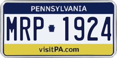 PA license plate MRP1924