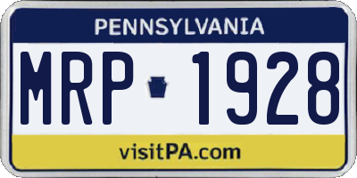 PA license plate MRP1928