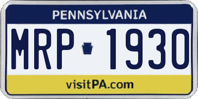 PA license plate MRP1930
