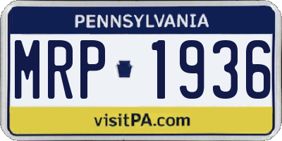 PA license plate MRP1936