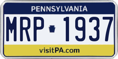 PA license plate MRP1937