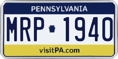 PA license plate MRP1940