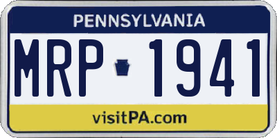 PA license plate MRP1941