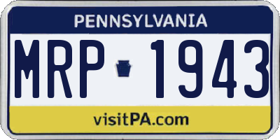 PA license plate MRP1943