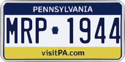 PA license plate MRP1944